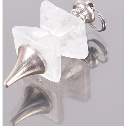 Natural Stone Swing Dowsing Pendulum Funnel Shaped Symmetry Splice Pyramid Healing Pendant Wicca Pendule for Women Men D679—D685