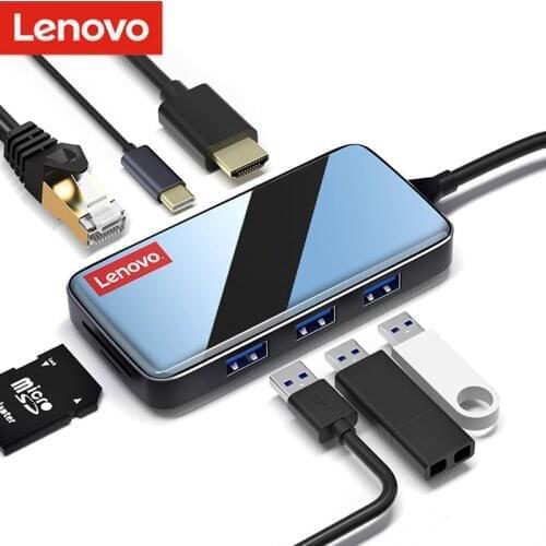 Lenovo Original USB C Type-C HUB to HDMI RJ45 Card Reader Multi USB3.0 PD Adapter Accessories For Dock Splitter Laptop Tablet PC