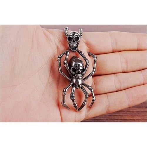 Hot Spider Skull Pendant Necklace Retro Skeleton Spider Pendant Domineering Jewelry for Men