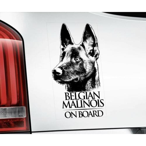 Fuzhen Boutique Decals Exterior Accessories Belgian Malinois Clear Vinyl Decal Sticker for Window, Mechelaar Shepherd Dog Sign