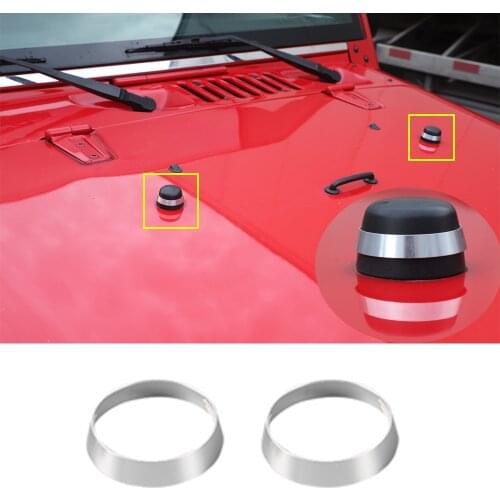 Fit for Jeep Wrangler TJ JK 1997-2017 Engine Hood Glue Ring Cover Decorative Trim Chrome Aluminum Alloy Exterior Accessories
