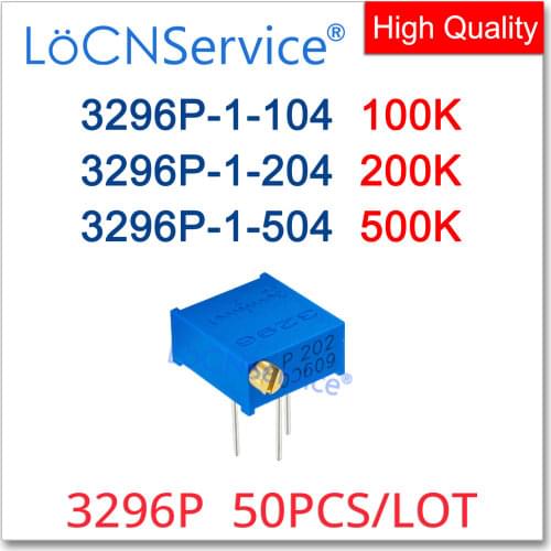 3296P 50PCS 100K 200K 500K Trimming Potentiometer Made in China High Quality 3296P-1-104 3296P-1-204 3296P-1-504 104 204 504