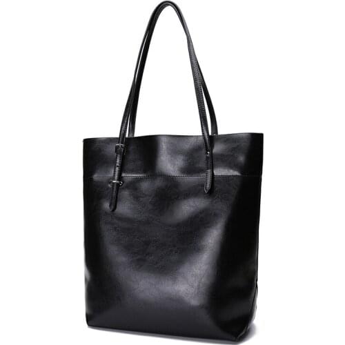 2019 hot new fashion leather ladies shoulder bag oil wax leather large capacity handbag high quality womens bag