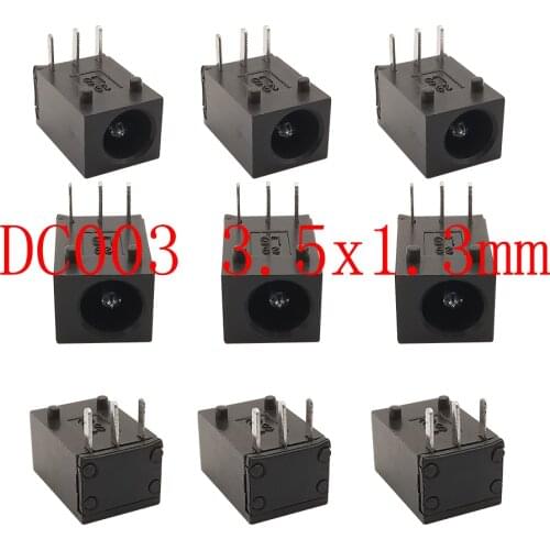 Sent At Random/ 10Pcs DC-003 3.5mmx1.3mm DC Power Female Jack Connector DC003 3.5*1.3mm 3 Pin Jack Socket Plug Supply Connectors
