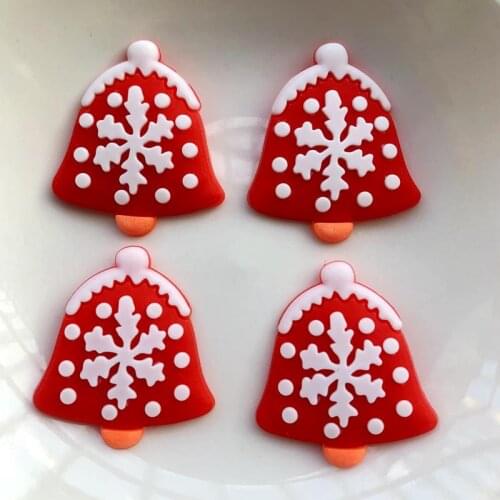 DIY15pcs mobile phone PVC flat back clothes decorations Christmas bell scrapbook embellishments