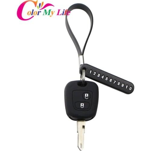 Silicone Car Key Cover Case Key Chain Card for Peugeot 206 307 207 208 308 2008 408 for Citroen C2 C3 C4 Phone Number Keychain