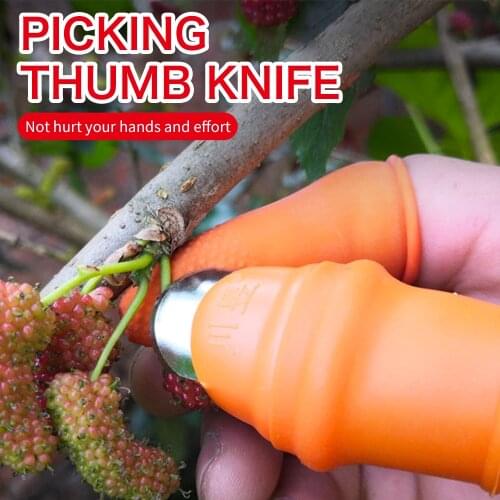 Silicone Thumb Knife Finger Protector Vegetable Harvesting Knife Plant Blade Scissors Cutting Rings Garden Gloves