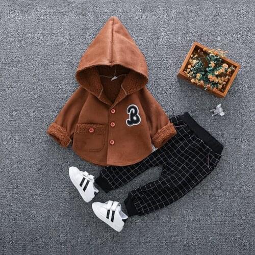 Boys Tracksuit Autumn Winter Baby Clothing Sets Children Fashion Clothes Kids Suede Fabric Jacket + Pants 2Pcs Sports Suit