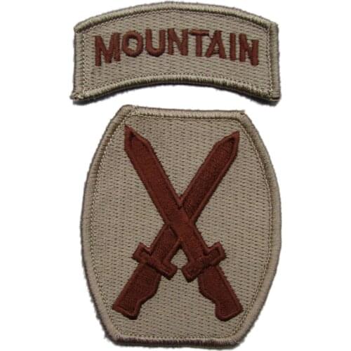 UNITED STATES US 10TH MOUNTAIN EMBROIDERED PATCH SAND COLOUR