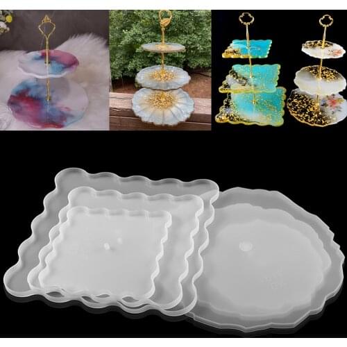 Three-Layer Fruit Tray Resin Mold Silicone Snacks Candy Plates Tea Tray Epoxy Molds For DIY Desktop decoration Handmade Crafts