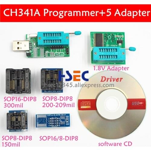 CH341A 24 25 EEPROM Flash IC BIOS USB Programmer sop8 sop16 soic8 test clip 1.8V adapter socket EZP2010 EZP2011 EZP2013 EZP2019