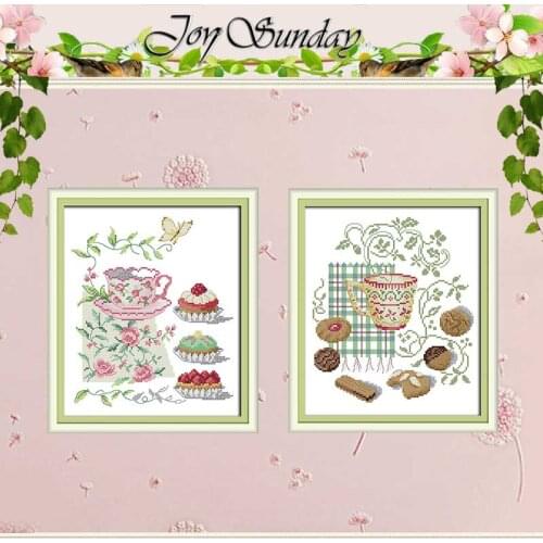 Afternoon tea Patterns Counted Cross Stitch 11CT 14CT Cross Stitch Set Wholesale Cross-stitch Kit Embroidery Needlework