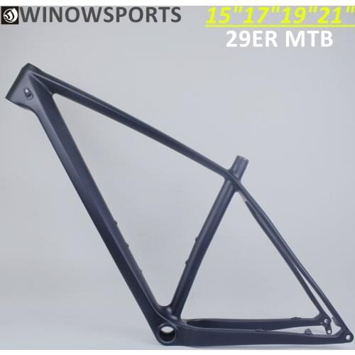 Winowsports 2020 chinese cheap hard tail carbon mountain bike frame 142*12mm/ 148*12mm 29er boost mtb 15 17 19 21" carbon bike