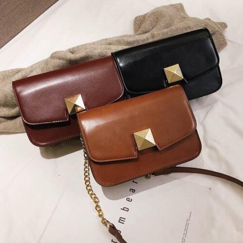 Retro Women Clutches Pouch Luxury Handbag 2021 Designer Shoulder Bag Solid Color Flap Messenger Bag Women Chain Crossbody Bags