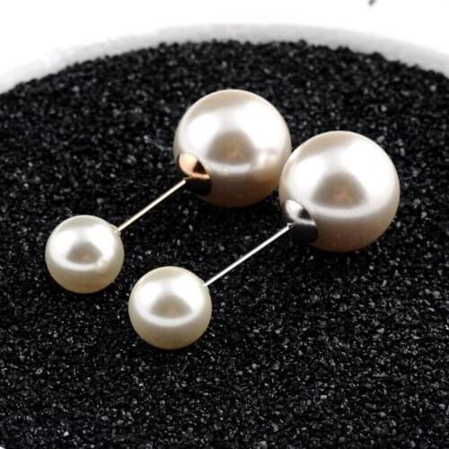 Vintage Gold Brooch Pins Double Head Simulation Pearl Large Big Brooches For Women Wedding Jewelry Accessories