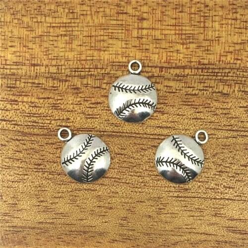 10pcs Antique Baseball Softball Pendant Accessories DIY Manufacture Bracelet Necklace Accessories Pendant 14mm