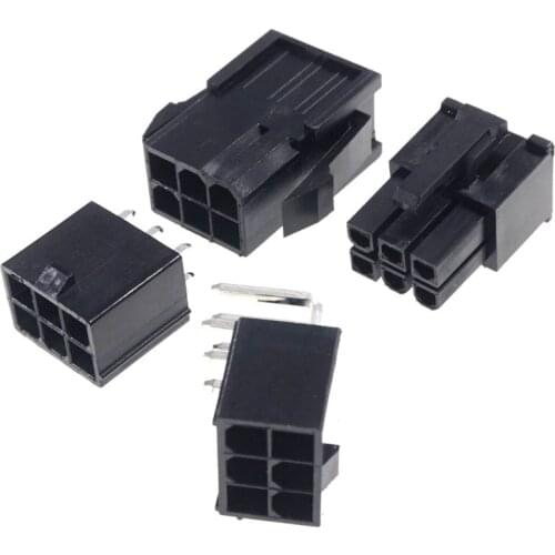 10 Pcs GPU 6 Pin Receptacle Plug Housing Male PCB Header PCI-E PCI Express Graphics Video Card PCIe Computer Connector 4.2MM