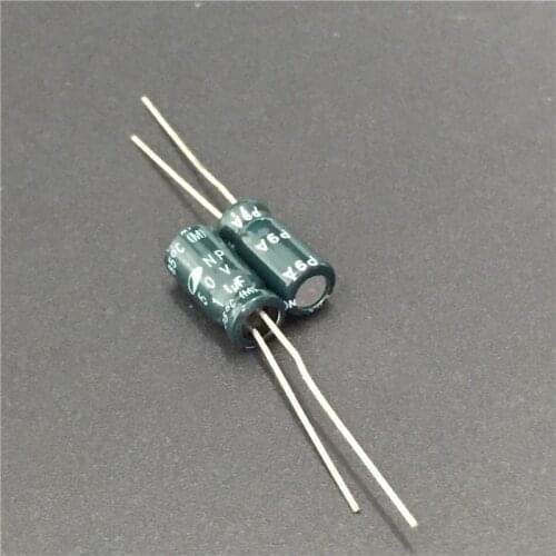 100pcs 1uF 50V SAMWHA NP 5x11mm 50V1uF Bipolar Electrolytic Capacitor