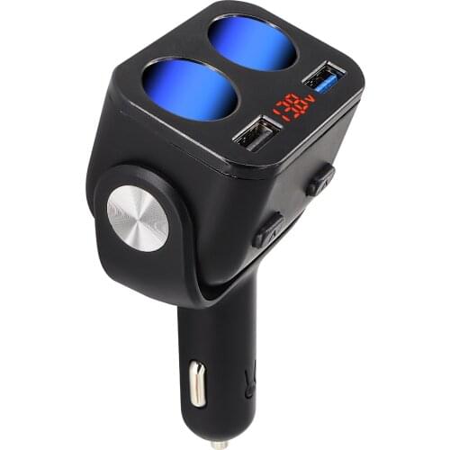 12V24V LED QC3 Car Cigarette Lighter Splitter Socket Power 3.4A 90W Dual USB Charger Adapter Phone Car-Charger Auto Outlet 2Way