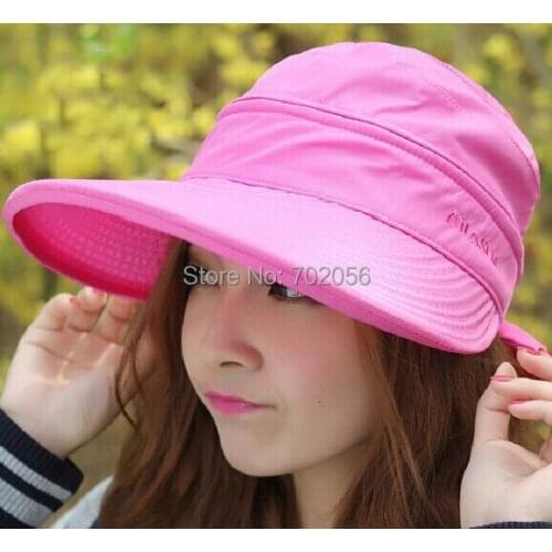 2016 Visors Floppy Summer sun Protection Beach Sun Hat Dome fishing Cap Wide Brim hat 7color#3857