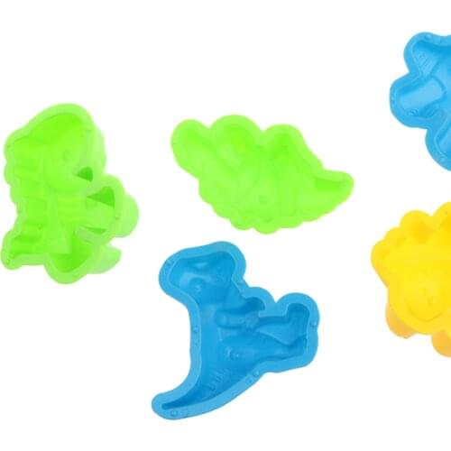 6pcs Assorted Creative Beach Play Set Dinosaur Sand Molds Kids Outdoor Toys