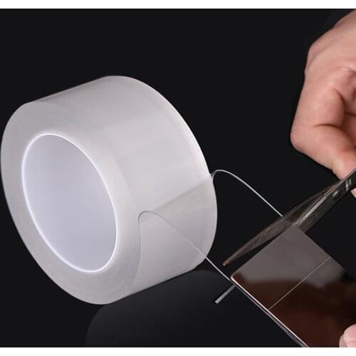 1Roll 1M/3M/5M Acrylic Water Washed Gel Grip Tape Multipurpose Double Sided Tapes Magic Tape Seamless Transparent