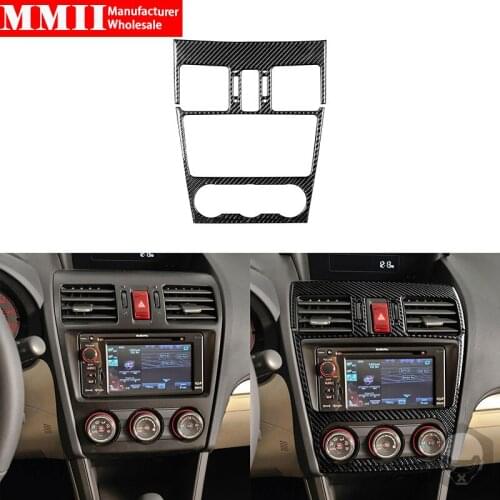 For Subaru Impreza/Subaru XV Crosstrek 2012-2014 Central Air Outlet Radio Panel Cover Trim Sticker Real Carbon Fiber Accessory