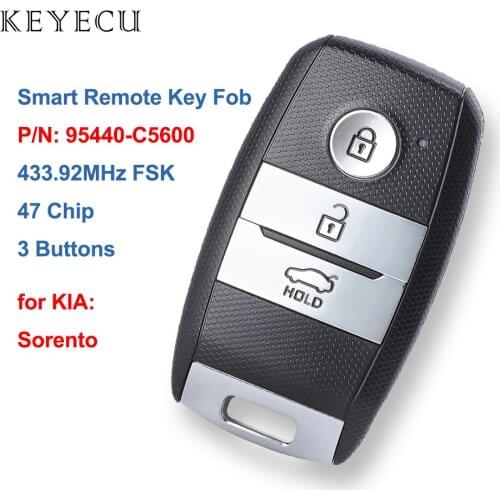 Keyecu 95440-C5600 Keyless Smart Remote Car Key Fob 3 Buttons 433MHz FSK ID47 Chip for Kia Sorento 2017 2018 95440C5600