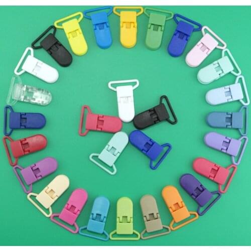 Free Shipping 150 Pcs KAM Plastic Pacifier Clip Holder Soother Mam Baby Dummy Clips Chain 0For 25mm Ribbon Mix 20 Colors S017