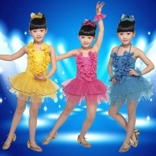 Free shipping New Modern Children Costumes Girls Latin Dancing Clothes Kids Ballet Dresses Performance wear,XS,S,M,L