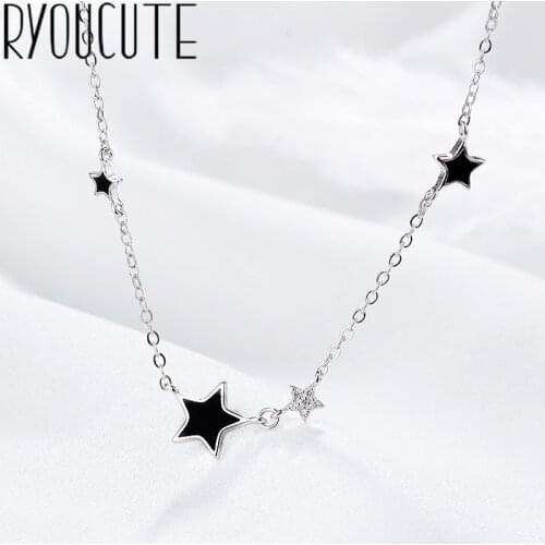 Bohemia Punk Real Silver Color Necklaces For Women Gift Statement Star Necklace Wedding Jewelry Kolye Colar Bijoux