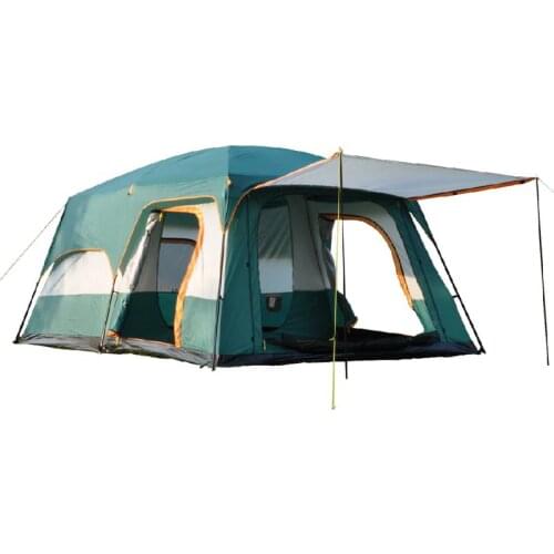 Large Family Camping Tent 6/8/10/12 Person Double Layer 2 Living Rooms 1 Hall Marquee Party Tent Outdoor Camping Tourism