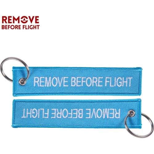 Remove Before Flight Keychain Blue Embroidery Key Fobs Safety Tag OEM Key Chain Motorcycle Car Keyring Fashion Aviation Gifts