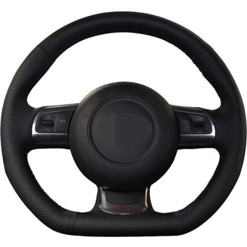 Car Steering Wheel Cover Hand-stitched Black Artificial Leather For Audi TT TTS (8J) 2006-2014 A3 S3 (8P) Sportback 2008-2012 R8