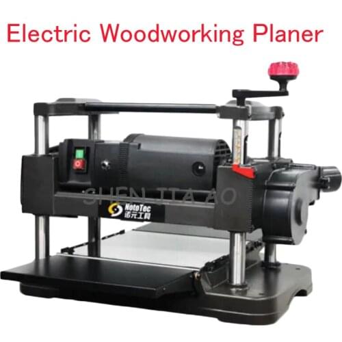 Electric Woodworking Planer Desktop Wood Planer Machine Flat Knife Wood Cutting Machine Automatic Feeding Woodworking Planer