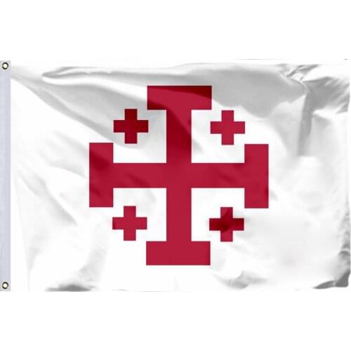 Israel Jerusalem Cross Flag 90x150cm 3x5ft City Government Banner 100D Polyester Double Stitched High Quality