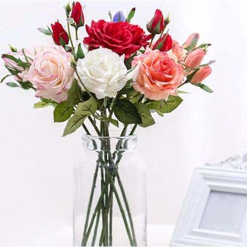1PC Artificial Flowers Rose Wedding Decoration Valentines Day Gift Fake Flowers For Mothers Day Gift Living Room Home Decor