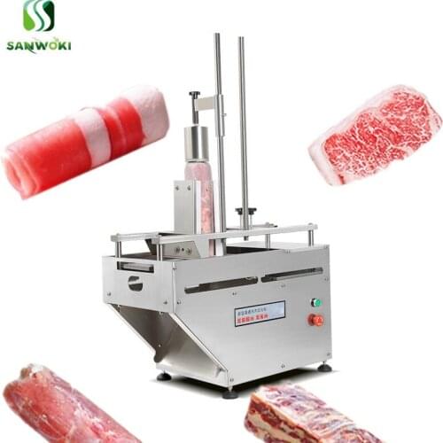 Commercial 220v Frozen Meat Slicer Cutter Machine with double roll Frozen Meat Slicer Cutting thickness 0.5-25MM adjustable