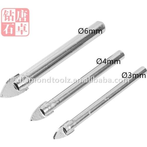 Talentool Free Shipping 3pcs/set 3mm 4mm 6mm Power Tools Spade Drill Bit Hole Saw For Drilling Hole Saw on Glass Ceramic Marble