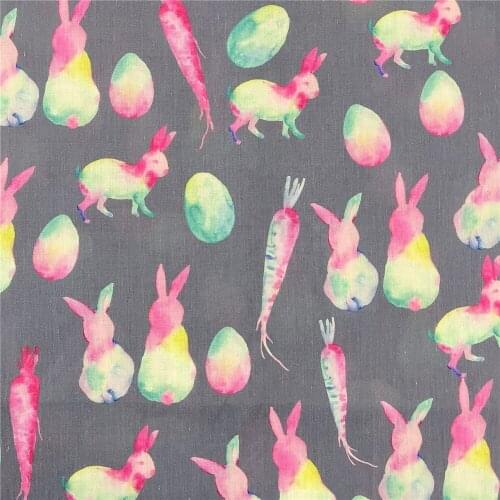 Rabbit Carrot Easter Polyester Cotton Material Fabric Patchwork Tissue Sewing Quilting Needlework Material DIY Handmde scarf