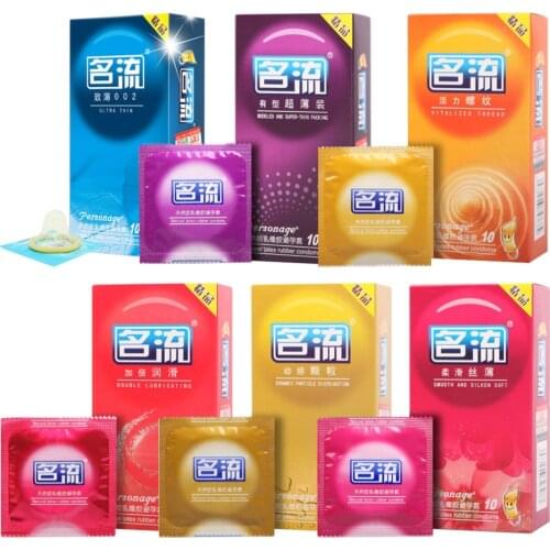 Mingliu 10pcs/Lot Natural Latex Condoms Penis Sleeve Condones Safer Contraception Sex Toys For Men Lubrication Penis Delay Ring