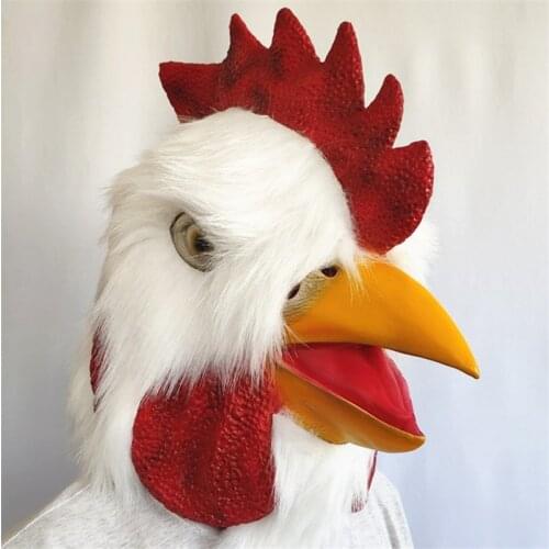Rooster Mask 2021 Halloween Novelty Costume Party Latex Chicken Mask Animal Head Mask Rooster Cock Funny Mask