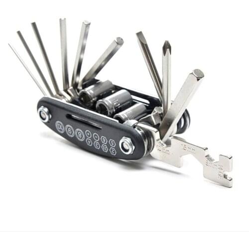 15 In 1 Multi Usage Bike Bicycle Repair Tools Kit Hex Wrench Nut Tire Repair Key Screwdriver Socket Extension Rod Tool