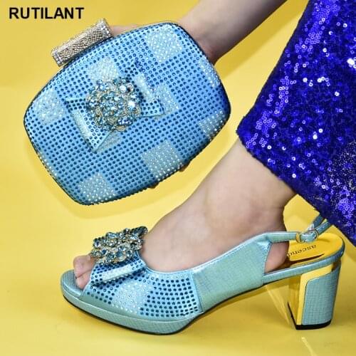 New Women Italian African Party Pumps Shoes and Bag African Wedding Italian Shoe and Bag Sets Designer Shoes Women Luxury 2020