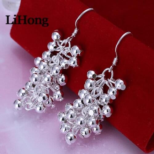 New 925 Sterling Silver Earrings Multi-Bead Earrings Glossy Ear Grooves For Women Charm Jewelry Wedding Gifts