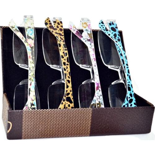 Women Ladies Reading Glasses Fashion Floral Frameless Resin Fatigue Presbyopia 1.0 1.5 2.0 2.5 3.0 3.5 4.0 R007