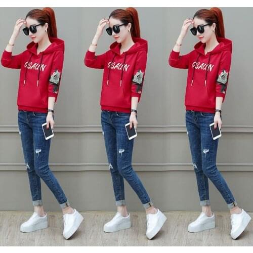 Autumn Winter Sweatshirt Female Fleece Hoodie Loose Thicken Pullovers Sweatshirt Casual Women Flowers Print Warm Jacket Harajuku