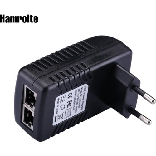 Hamrolte DC48V 0.5A POE Injector Spliter For IP Camera IEEE802.3af POE Switch Ethernet POE Adapter EU/UK/US/AU Standard Optional