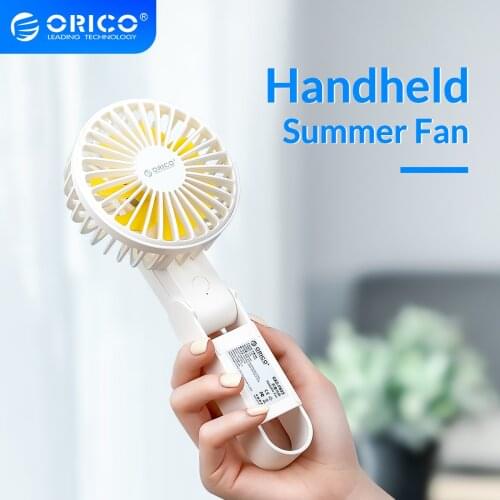ORICO Portable USB Fan Mini Handheld 2000mAh Rechargeable USB Cooling Summer Fan 3 Speeds for Office Desktop Outdoor
