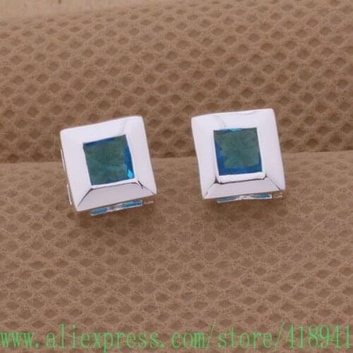 Silver Plated earrings , Silver Plated fashion jewelry , quadrate /egeamxla bhgajyna AE276